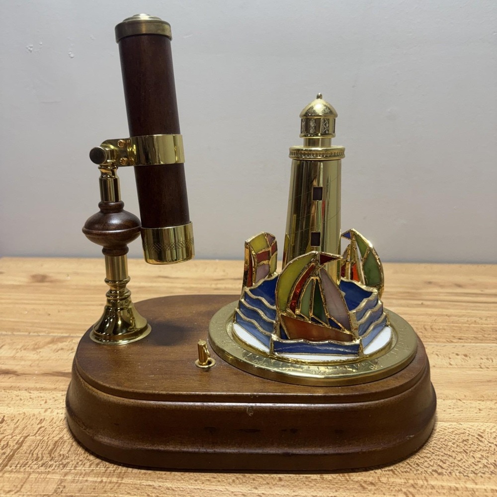 San Francisco Music Box Lighthouse Sailboats Nautical Kaleidoscope Tested Works